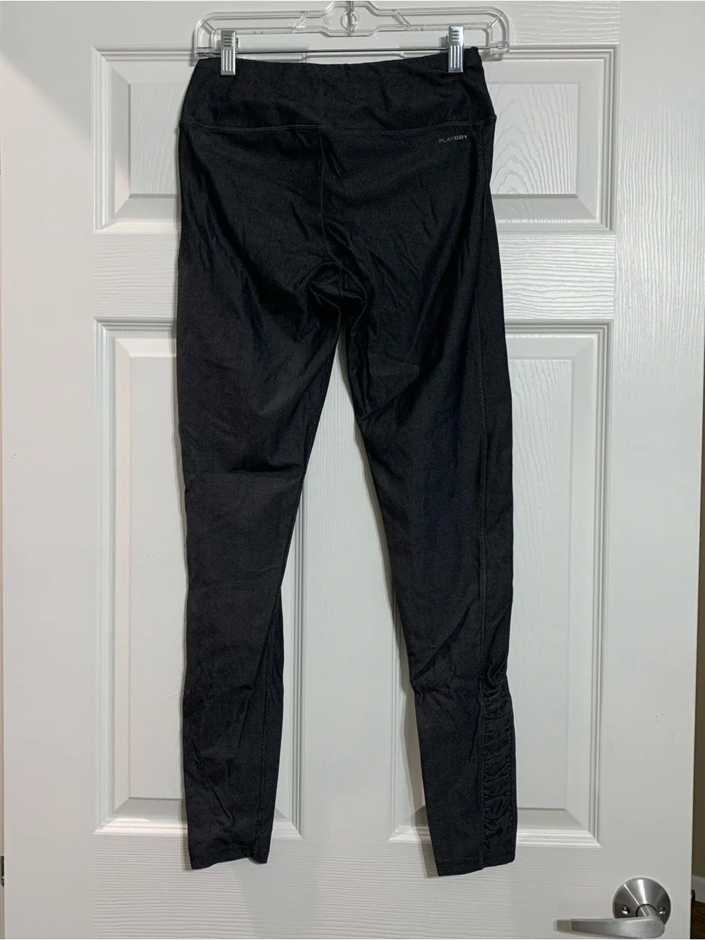 Reebok Women’s Dark Gray Athletic Leggings with Ruched Ankles